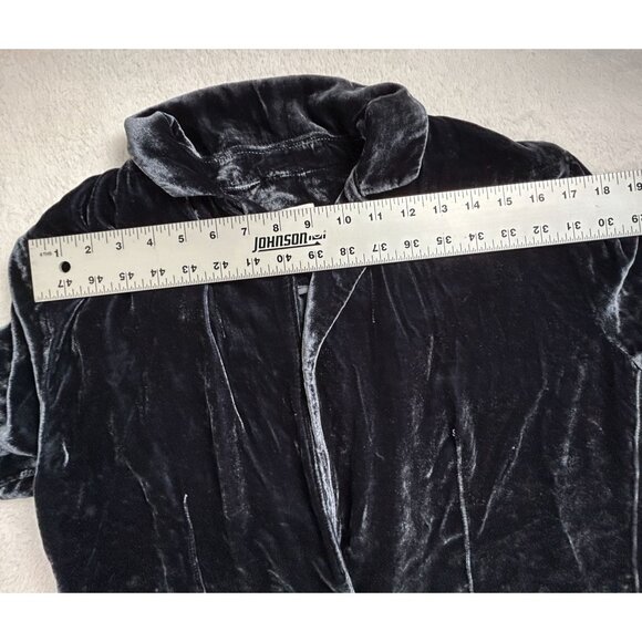 Velvet Graham & Spencer Womens Black Velvet Two-Button Blazer Jacket XS Pockets - Picture 6 of 9